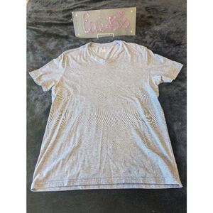 EUC Public Opinion Blue/White Stripes Mens V Neck Tee L